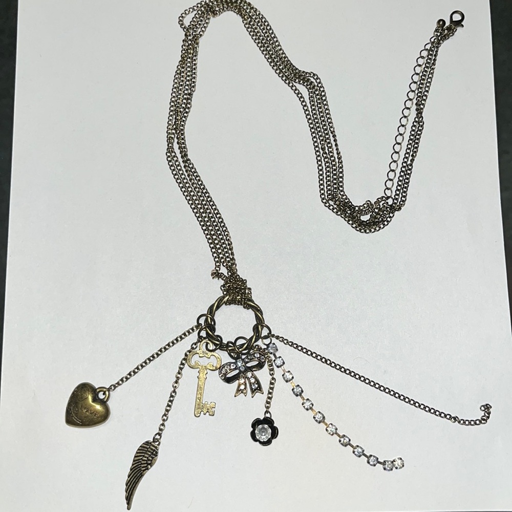 Dangly necklaces with charms (set of 2)